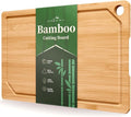 Kitsure Bamboo Cutting Board for Kitchen, Medium, Natural | Multi-Sizes Wooden Cutting Boards for Chopping & Serving, Convenient Kitchen Essentials, Deep Juice Grooves