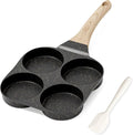 Caannasweis Egg Pan Omelette Pan, 4-Cup Nonstick Granite Omelette Skillet Breakfast Frying Pan Egg Cooker Suitable for Gas Stove & Induction Cookware, PFOA PFOS Free, Black