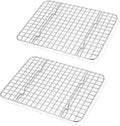TeamFar Cooling Rack, 8.75”x6.25” Stainless Steel Baking Grid Wire Rack | Mini Roasting Grilling Cooking Racks for Cookie Cake Bread, Fit Toaster Oven Pan for Christmas Party, Dishwasher Safe- 2PCS
