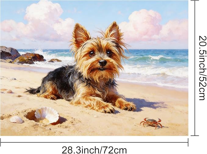 HOMETITUTE Summer Stove Top Cover 28x20 Beach Dog Oil Painting Heat Resistant