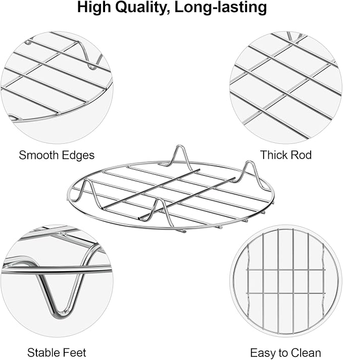 Instant Pot Trivet Rack - Steamer Rack, 9 Inch, for 6/8 Qt Cooker | Stable 9 Inch Fit, 304 Stainless Steel, for 6/8 Qt Pressure Cooker, Steaming, Cooling, Canning, Dutch Oven, Multi-Use Rack