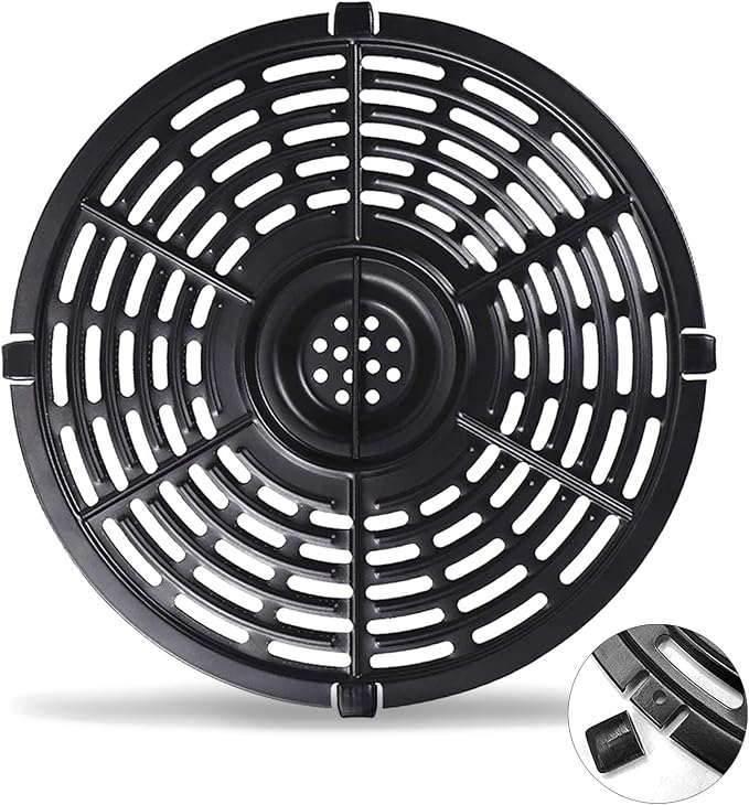Air Fryer Grill Pan for Power XL 5QT Air fryer, 8.7'' 5QT Round Non-Stick Replacement Tray Rack Parts Accessories Crisper Plate Grill Plate, Dishwasher Safe