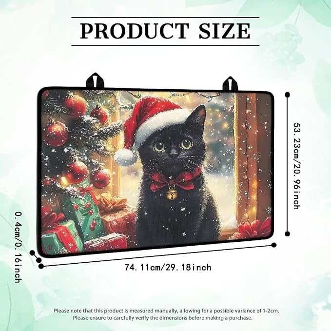 Christmas Cat Silicone Stove Top Cover, Stove Top Cover for Electric Stove(30"x21"), Thick Insulation Mat for Countertop, Anti-scalding Dish Drying Mats for Kitchen, Easy to Clean