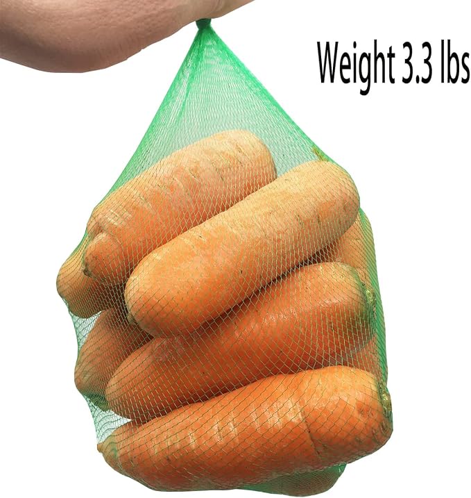 100Pcs Reusable Mesh Green Nylon Netting with Bags,15.7 Inch Reusable Nylon Mesh net Produce Grocery Toys Fruits Vegetables Storage Bags (100)