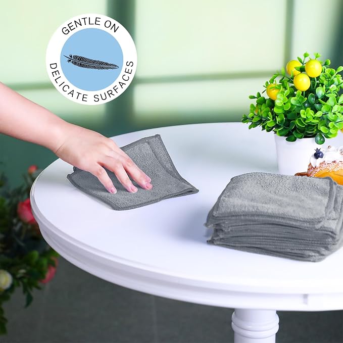 50 Pcs Dry Erase Cloth,6 X 6 Inch,Gray | Cleaning Rags Reasonable Whiteboard Cloth Kitchen Towels Microfiber Towels Cars Wash