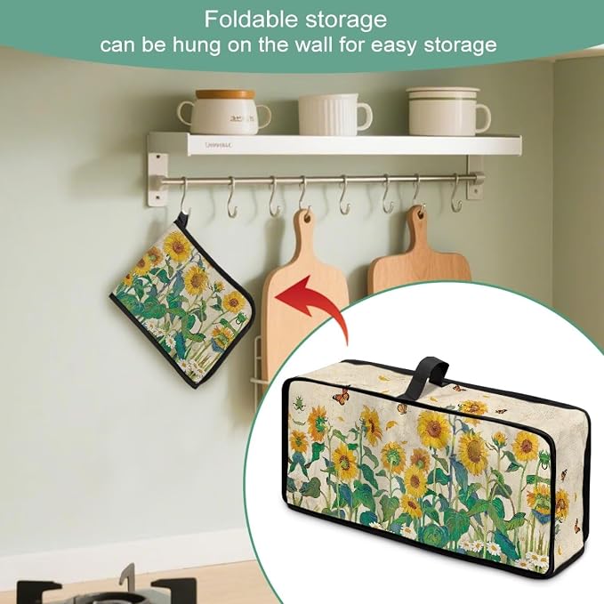 ZDCUSTOM Toaster Covers 2 Slice Wide Slot Sunflower Small Appliance Dust and Fingerprint Protection for 2 Slice Slim Toaster with Handle Vibrant Bread Maker Dust Cover