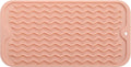 MicoYang Silicone Dish Drying Mat for Multiple Usage,Easy clean,Eco-friendly,Heat-resistant Silicone Mat for Kitchen Counter or Sink,Refrigerator or Drawer Liner Pink S 12 inches x 6 inches