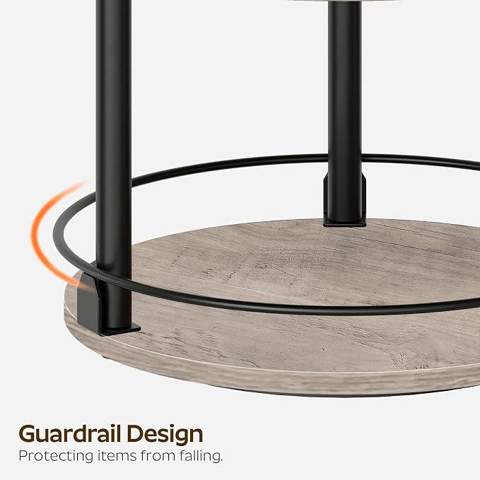 Spice Rack, Set of 2 Lazy Susan Organizer, 3-Tier Turntable Organizer, Rotating Spice Rack Organizer For Cabinet, Compact and Versatile, Greige and Black SR23L2BG