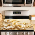 Nuxovilar Floral Stove Cover Diatom Mud 28.35x20.47 In | Glass Protector Countertop Mat Counter Saver Cooktop Cover Kitchen Dining Room Home (Floral Design Pattern)