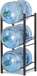 Water Cooler Jug Rack, Water Bottle Storage Rack,5 Gallon Water Dispenser | 3-Tier Dark Brown,Heavy-Duty Steel,Rustproof,Easy Assembly,Floor Protection,Save Space, Detachable,Perfect for Home, Kitchen