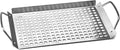 Outset 76631 Stainless Steel Grill Topper Grid, 11"x7" BBQ Pan With Handles | Stainless Steel Grill Topper | BBQ Veggie Grill Tray | Easy to Carry | Seafood Grill Tray With Holes | Infuses Flavor