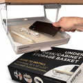 KEEPERS Anything Keeper — Compact 11x10in Under-Cabinet Slide-Out Drawer, Hidden Steel Organizer for K-Cups & Desk Items, RV & Small Kitchen — White