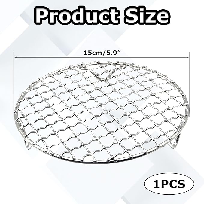 Round Cooling Rack 6 Inch With 20mm Legs | For Baking, Cooking, Steaming & BBQ, Stainless Steel Wire Baking Rack, Versatile Cooling Rack for Kitchen and Home