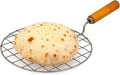 AnNafi® Wire Rack for Cooking Roti, Chapati & Bread | Stainless Steel Cooking Wire Rack for Gas Stove Roasting | BBQ & Barbecue Grilling Rack Mesh with Wooden Handle | Phulka & Papad Roaster