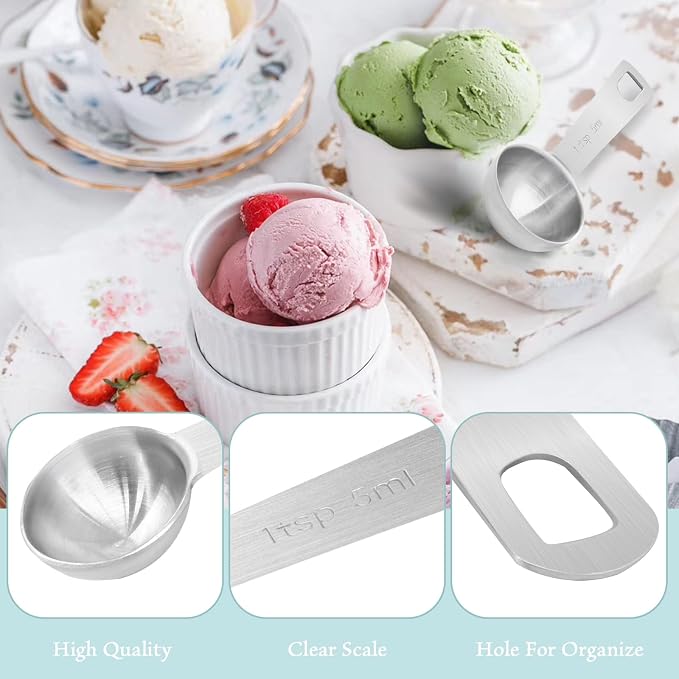1/3 Tbsp Stainless Steel Measuring Spoons | 1 Tsp | 5 Ml | 5 Cc, Metal Single Measuring Spoon, For Measuring Coffee Powder, Grains and Loose Tea