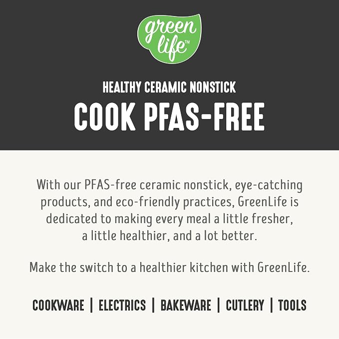 GreenLife 2 Piece (7” & 10”) Ceramic Nonstick Frying Pan Set, Black & Cream | PFAS-Free Nonstick Coating, Family Skillet Set, Egg Pan, Omelet Pan, Stay-Cool Handles, Dishwasher & Oven Safe up to 350F