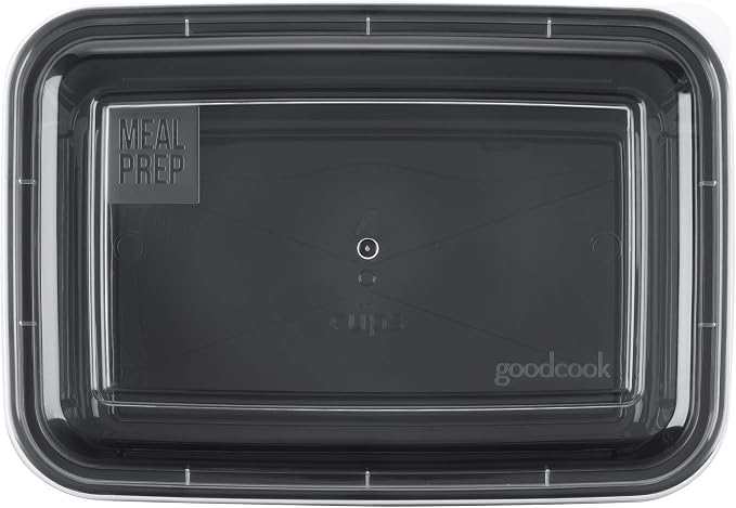 GoodCook Meal Prep Containers, Single Compartment 10-Pack, BPA-Free Reusable Food Storage, Black, Microwave & Freezer Safe, Stackable Meal Prep Containers for Lunches and Snacks (Pack of 4)