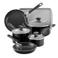Farberware Cookstart Aluminum DiamondMax Nonstick Cookware Set, Kitchen Essentials, 15-Piece, Black