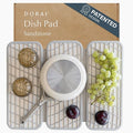 Dorai Home Dish Pad - Collapsable Stone Dish Drying Mat with Diatomaceous Earth for Quick Drying - Ultra Absorbent - Encased in Silicone - Eco-Friendly, Foldable - Original 19.9"x15.2" Sandstone