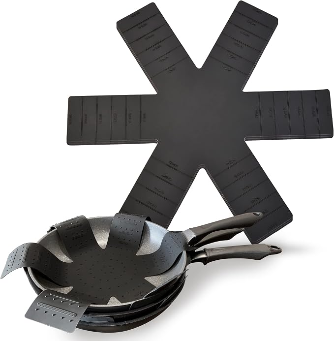Silicone Pot and Pan Protectors for Stacking - Cookware Protector Black | 3 pack pot pan separators for stacking, pot protectors non stick, pan liners pot dividers anti-slip, fits multiple sizes pans