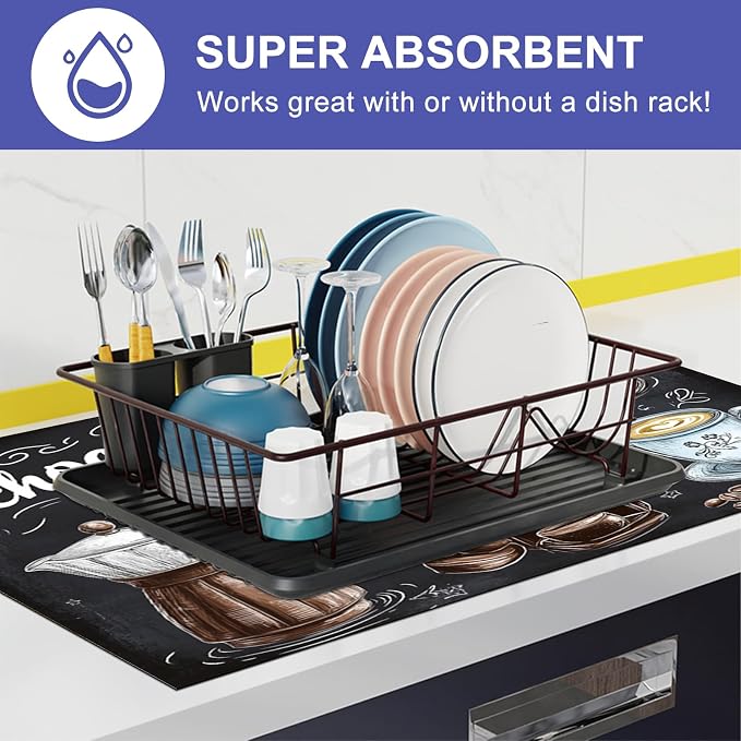 HOMETITUTE Stove Top Cover 28x20 Coffee Chocolate Dessert Heat Resistant Mat