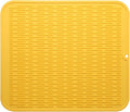MicoYang Silicone Dish Drying Mat for Multiple Usage,Easy clean,Eco-friendly,Heat-resistant Silicone Mat for Kitchen Counter or Sink,Refrigerator or Drawer Liner Yellow 2XL 24 inches x 18 inches