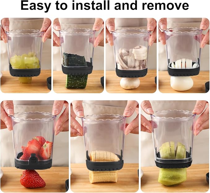Fruit Slicer Cup: Strawberry Slicer, Strawberries Cutter Cup, Speed Cutter for Banana Grape Egg Kitchen Portable Slicing Tool(Black)