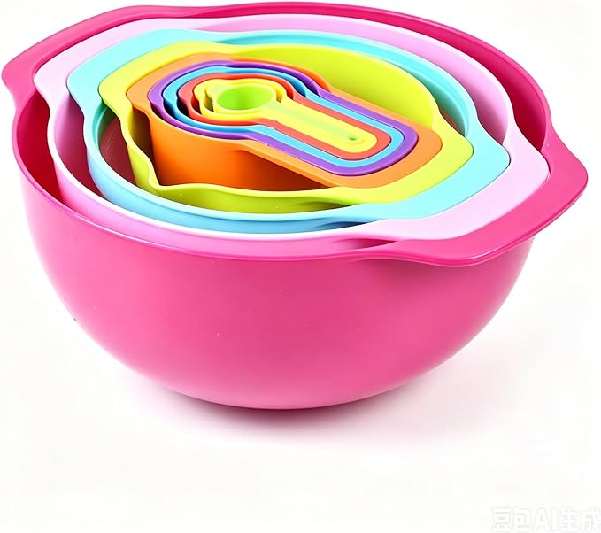 Mixing Bowls, Nesting Baking Bowls with Colander & Fine Mesh (Candy-10PCS) | BPA-Free, Lightweight, Impact-Resistant, Rinse, Drain, Measure, Repeat, Colorful — Without the Risk.