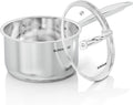 SUNHOUSE 2 QT Stainless Steel Saucepan with Lid, 3-Ply Small Sauce Pot | 18/10 Stainless Steel Pot For Cooking - Induction Compatible Milk Pan - PFOA Free, Oven & Dishwasher Safe Sauce Pan