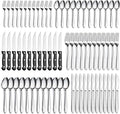 Pleafind 72-Pieces Silverware Set for 12, Flatware Set with Triple Rivet Steak Knives, Stainless Steel Cutlery Set, Include Forks Spoons and Knives Set, Utensil Sets for Home Restaurant