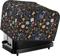 4 Slice Toaster Cover Vintage Botanical Flower Wildflower Dust Proof Washable Kitchen Appliance Cover with Pocket, Oxford Fabric Countertop Toaster Protector for Standard Toasters Small Appliances