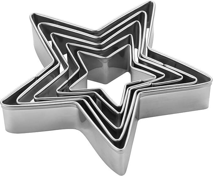 MrCookie Star Cookie Cutters Set,5pc Thickened Stainless Steel.