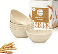 Dessert Bowls 10oz, Wheat Straw Bowls Set of 6, Unbreakable Plastic Bowls Reusable for Breakfast, Snack, Dessert, Side Dish, Microwave Safe Kitchen Bowls for Party, RV, Camping - Beige