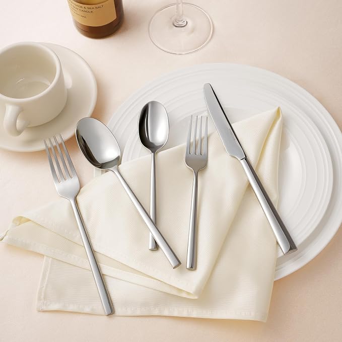 Silverware Set, 30-Piece Forged Flatware Set Cutlery Set Premium Stainless Steel, Service for 6, for Kitchen, Home, Wedding, Party, Mirror Polished and Dishwasher Safe