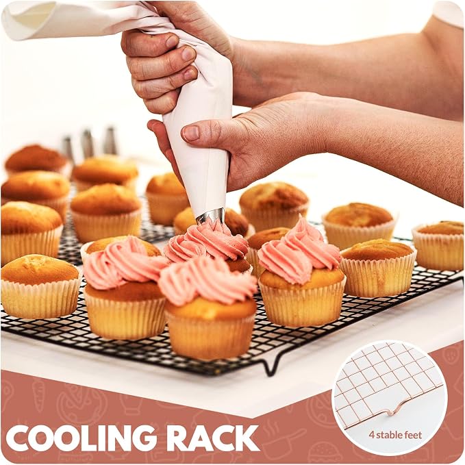 2 PCS Cooling Racks for Cooking and Baking, 14.8x10 Inches Stainless Steel Cooling Rack, Sheet Pan with Wire Rack for Baking Sheet, Bacon Rack Oven Safe Fits Jelly Roll Sheet Pan