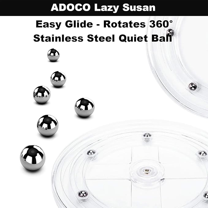 2 Tier Lazy Susan Bathroom Organizer, 9.25Inch Clear 360 Rotating Makeup Organizer for Vanity, Skincare Organizers Perfume Organizer, Spice Rack Organizer for Cabinet- Home Organization and Storage | Clear 360 Rotating Makeup Organizer for Vanity,Skinc...