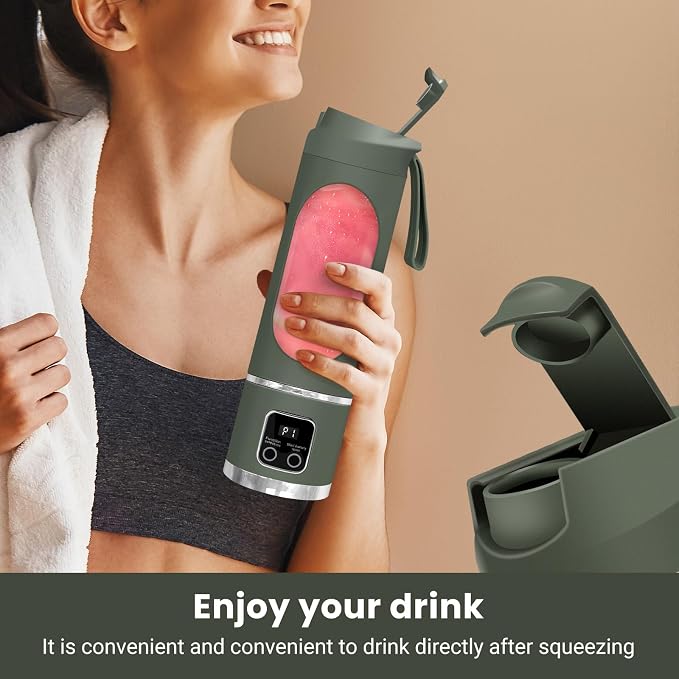 Personal Blender 500ml, USB-C, Ice Crush | BPA-free PCTG cup,304SS blades,50W ice crush,USB-C rechargeable,500ml lightweight,for gym/outdoor/beach/office/travel