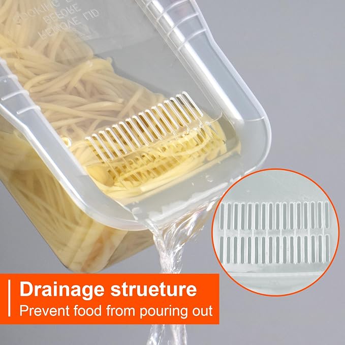 Microwave Pasta Cooker with Strainer Lid & Built-in Measuring Card | Quickly Cook 1-4 Servings-No Mess, Sticking or Waiting for Boil, Pasta Cooker in Microwave for Dorm, RV,Kitchen & Quick Meals