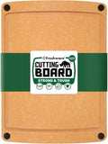 Freshware Wood Cutting Board for Kitchen, Juice Groove, Non-Slip Silicone Feet, Dishwasher Safe, Large, 15" x 11.25", Natural