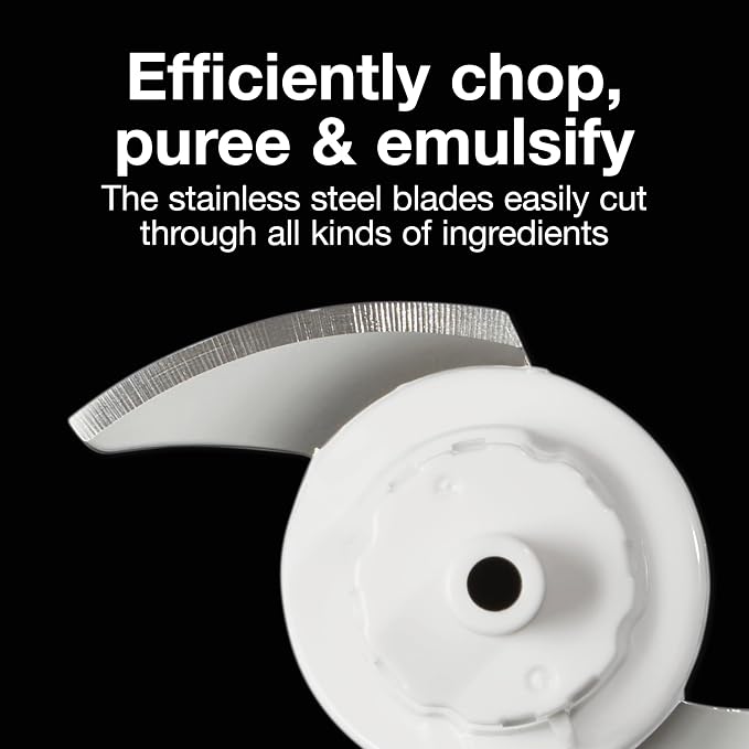 Proctor Silex Durable Electric Vegetable Chopper & Mini Food Processor | 1.5 Cup Bowl | Pulse Speed Control For Chopping, Puree & Emulsify | Stainless Steel Blades | Dishwasher Safe | White | 72500J