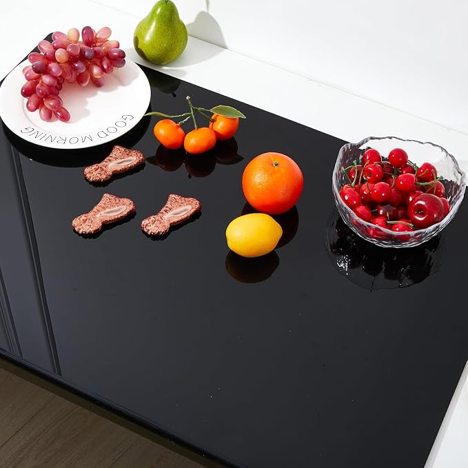 Wesiti Large Acrylic Cutting Board with Lip Non Slip 30"L x 20"W Black Cutting Board Chopping Acrylic Countertop Protector Cover Shatter Resistant for Home Restaurant Kitchen Sink Stove