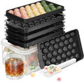 Optish Ice Cube Tray with Lid and Bin, 3 Pack Ice Trays for Freezer, 99 Pcs Round Ice Cube Mold, Ices Maker Bucket with Scoop for Cocktail, Coffee, Rv Accessories, Easy to Release (1 inch, Black)