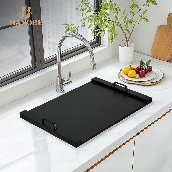 Hanobe Black Gas Electric Noodle Board Stove Cover 30" | Large Cover Top Stovetop for Home Kitchen Oven RV