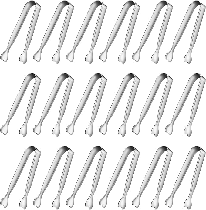 Mini Serving Tongs, Anytrp 18-Packs Stainless Steel Sugar Tongs, 4.3inch Ice Tongs Kitchen Appetizers Tongs for Coffee Bar, Tea Party, Desserts Party, Sugar and Ice Bucket