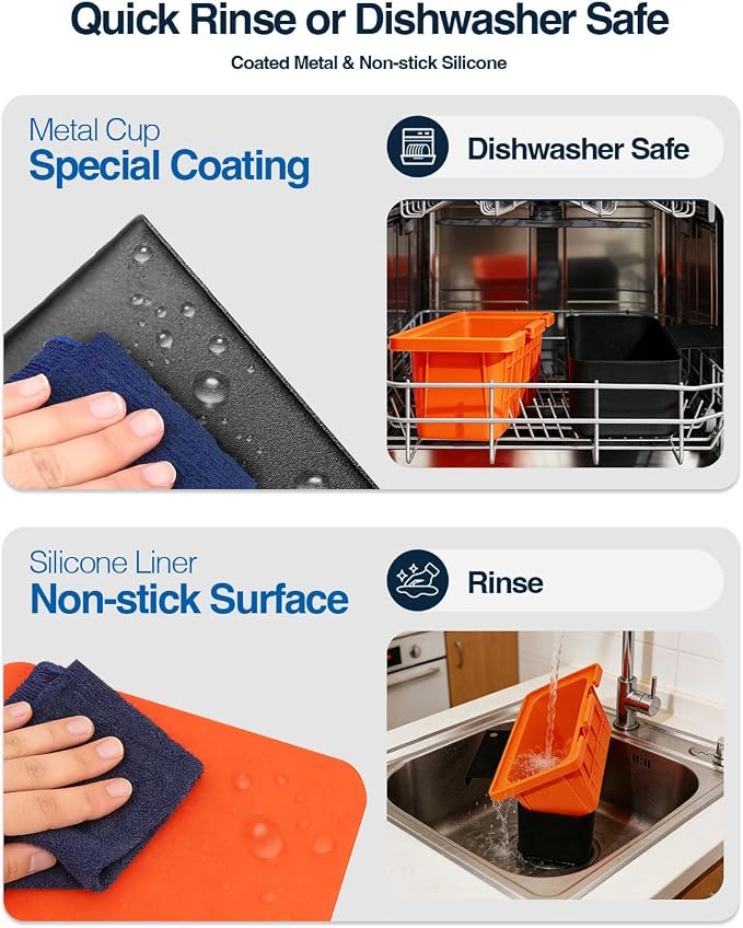 Drip Pan with Silicone Grease Cup Liners for Blackstone, Upgraded Silicone Grease Catcher, Reusable Grease Tray for Old 28" & 36" Blackstone Griddles