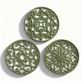 ME.FAN Trivets for Dishes/Pots/Pans, 3 Pcs Silicone Mats, Flexible/Durable/Non Slip Hot Pads to Protect Table and Counter Top (Olive Green)