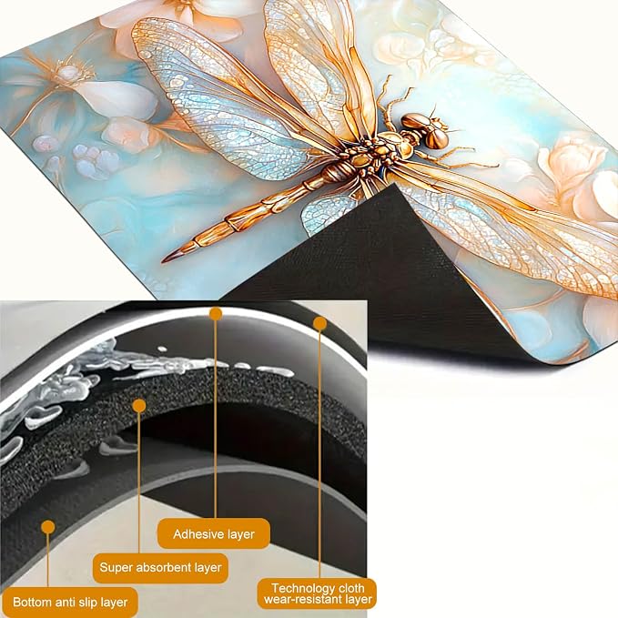 HOMETITUTE Dragonfly Stove Top Cover 28x20 Diatomite Heat Resistant Mat
