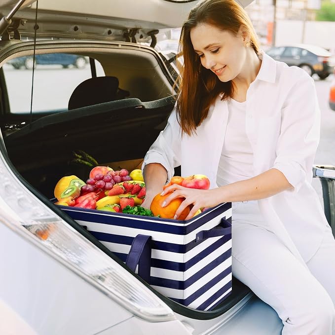 Reusable Grocery Bags 8 Pack, Foldable & Water Resistant Shopping Bags | Large Grocery Tote Bag Water Resistant Shopping Bags Foldable Grocery Bag for Clothes,Shoes and Picnic