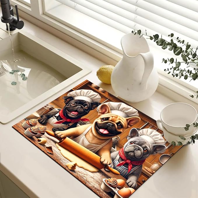 HOMETITUTE Chef Dog Stove Top Cover 28x20 Diatomite Heat Resistant Mat