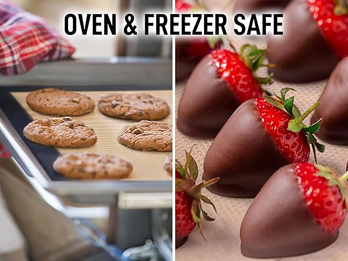 Zulay Kitchen Silicone Baking Mat Sheet 3-Pack (3 sizes) - Reusable Silicone Baking Sheet - Easy & Convenient Nonstick Baking Supplies - Silicone Mats for Baking - Baking Mat For Oven - (Dark Gray)